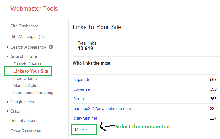 selecting domains step 1