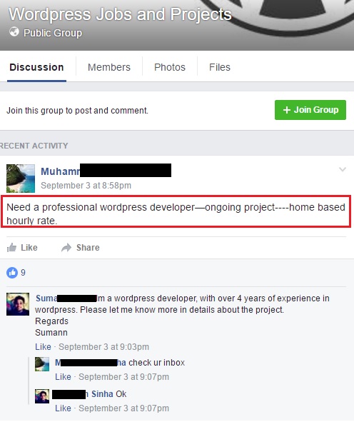 facebook job